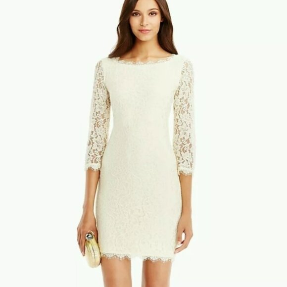 Diane Von Furstenberg DVF Zarita Ivory Lace Dress - Picture 1 of 10